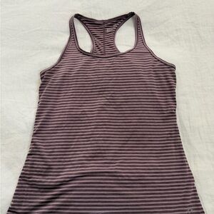 GAP Women's Striped Mauve Tank Top